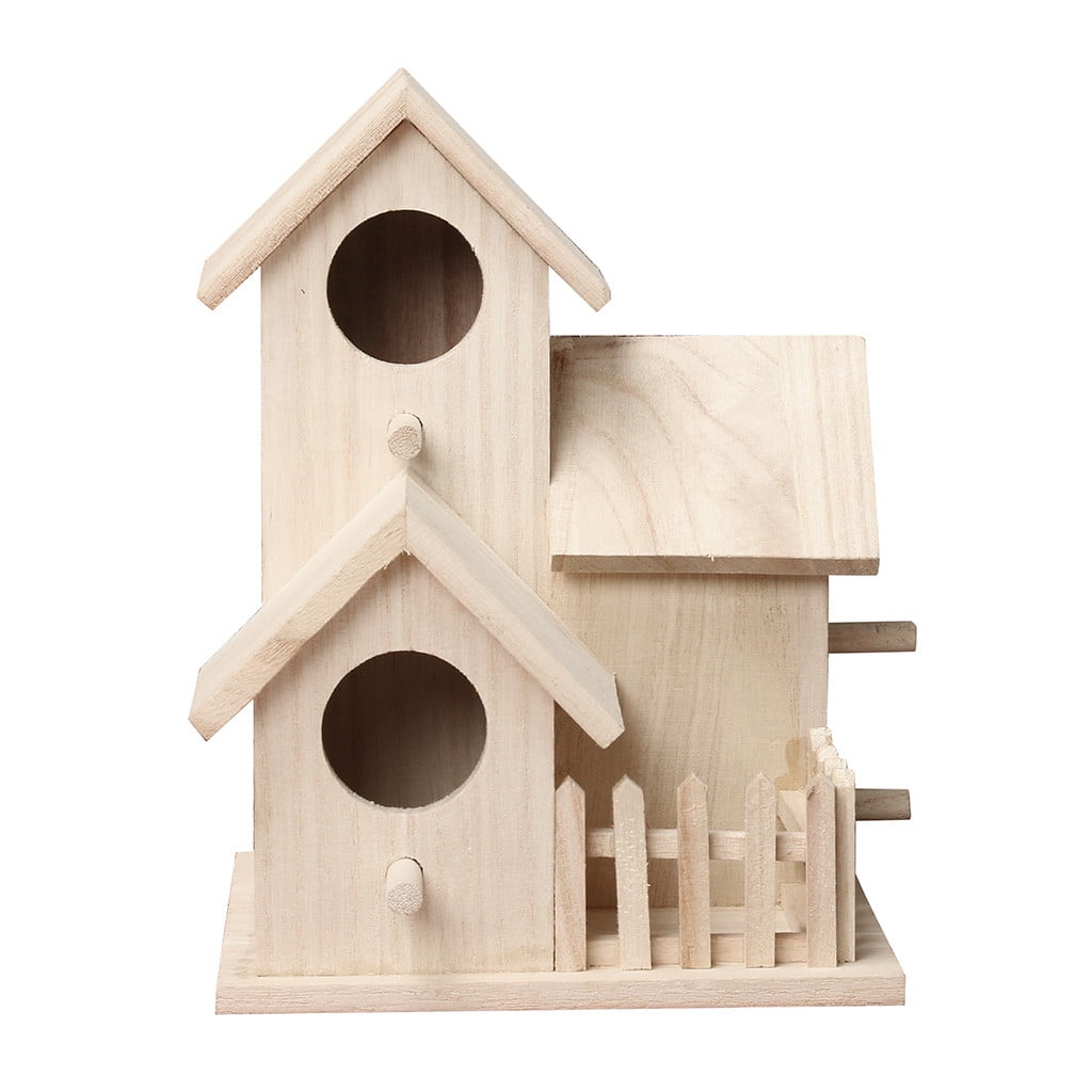 Mini Bird House Nest Dox Wooden Nest House Bird Box Wood Birdhouse Garden Decor 