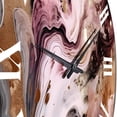 thumbnail image 3 of Designart "Chromatic Agate in Pink and Black I" Abstract Oversized Wall Clock, 3 of 5