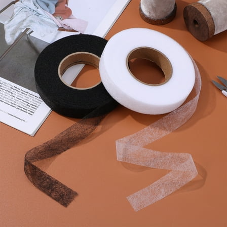 EXHUMKY Iron on Hemming Tape No Sew Fabric Tape for Pants Shirts Jackets Strong Bond Black