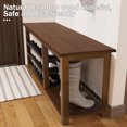 thumbnail image 6 of OAKHAM 47" Shoe Storage Bench, Adjustable Height 3 Layers of Entryway Bench, 12 Pairs of Bamboo Shoe Rack Organizer for Entryway,Hallway, Holds up to 600lb, 6 of 7