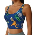 thumbnail image 2 of Pofeuu Dinosaur In Space Print Sports Bra for Women Sexy Vest Yoga Running Gym Fitness Crop Bras Tops-XX-Large, 2 of 8