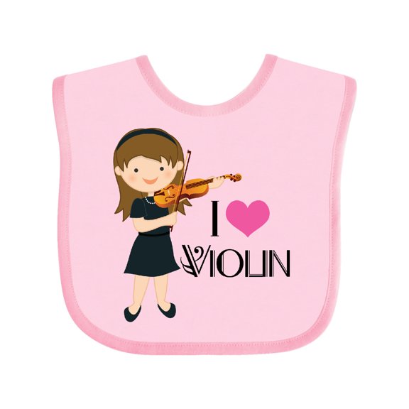 Inktastic Girls I Heart Violin Girls Baby Bib