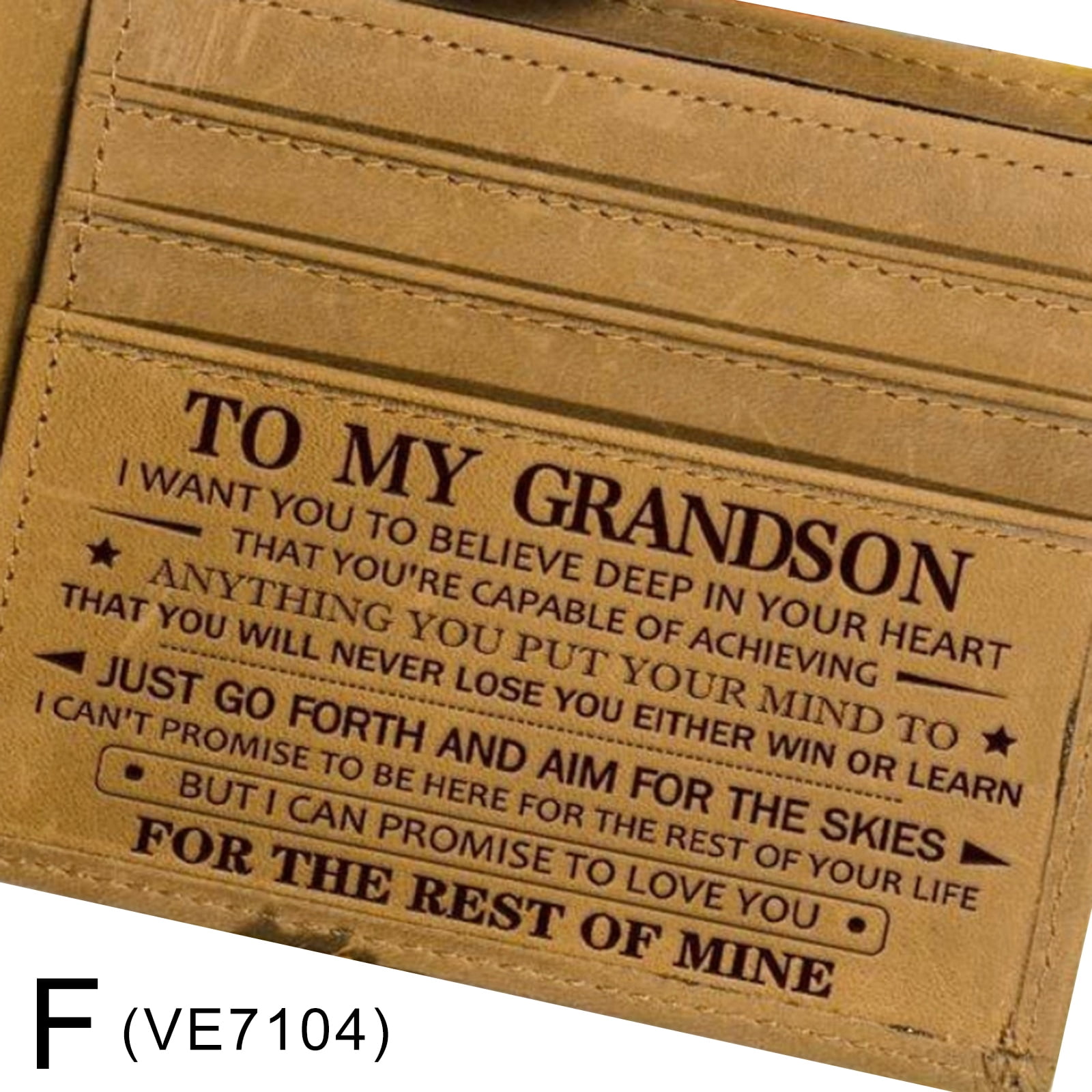 To My Grandson Wallet Christmas Birthday Graduation Wedding Xmas Gift 