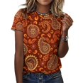thumbnail image 3 of Paisley T-Shirts Casual T-Shirt Short Sleeve Women Trendy Tshirt Beach Custom Tops, 3 of 5