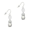 thumbnail image 1 of Delight Jewelry Silvertone 3-D Imitation Pearl & Clear Crystal Owl Silvertone Leaf French Earrings, 1 of 5