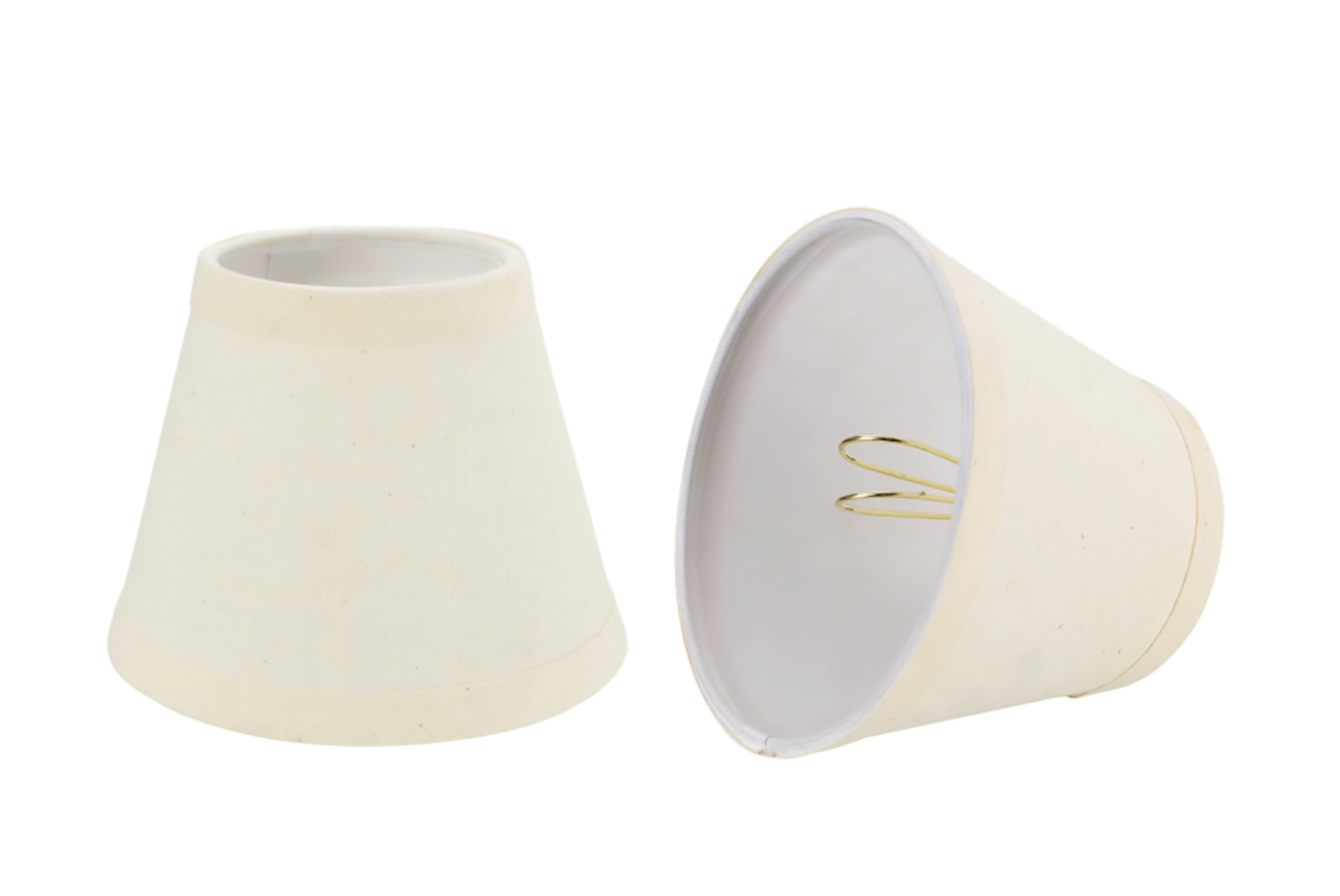 Beige Cotton Empire Chandelier Clip-On Lamp Shade Set