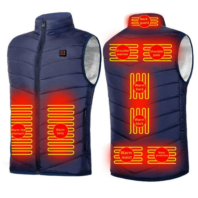 Clearance Heated Vest USB Heated Jacket Camping Thermal Clothing Outdoor  Fishing Climbing Winter Warm Clothes for Adults Elders 