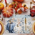 thumbnail image 3 of Placemats Set of 4 - 13x19 Inch, Navy Blue Pumpkins Fall Non-Slip Washable Place Mats for Dining Table, Thanksgiving Wooden Eucalyptus Leaves Polyester & Linen Blend Table Mats for Kitchen Party, 3 of 9