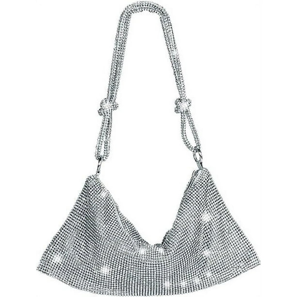 Cartera de mano de noche para mujer, bolso de hombro con diamantes de imitación brillantes, bolsos de mano para fiesta, bolso de cena de boda para niñas, bolsos para accesorios cosméticos