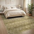 thumbnail image 3 of ODIKA 8'x10' Washable Area Rug Non-Slip Chair-Friendly Mat Farmhouse Stripes Distressed Border Scroll Motif Boho Vintage Flowing Dynamic for Dining Room, Large Office, Lounge, 3 of 7