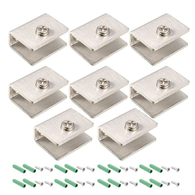 Soportes de estante de vidrio de acero inoxidable, abrazadera de vidrio rectangular para 7-11mm, 8 piezas