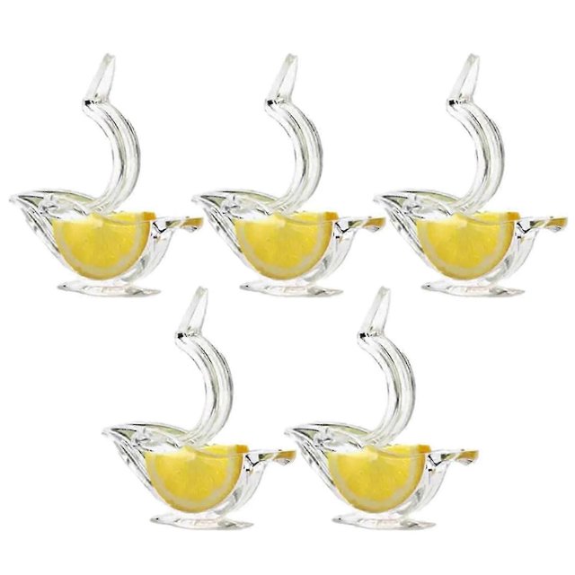 Manual Acrylic Lemon Squeezer Clips with Slicer, 5pcs Transparent Fruit Juicer for Home Kitchen Use