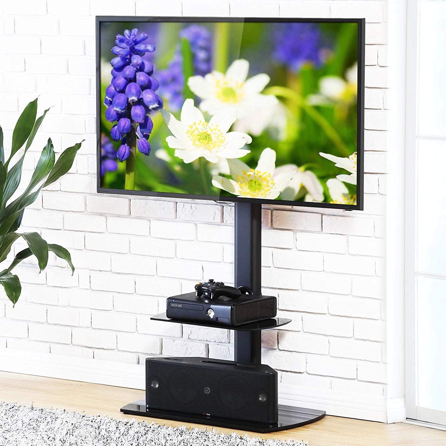 Fitueyes Swivel Floor Tv Stand With Mount For 32 To 65 Inch Tv Height