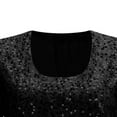 thumbnail image 6 of QATAINLAV Womens Sequin Tops Sparkly Velvet Holiday Party Tunic Dressy Elegant Crewneck Blouse for Weddings, Black, XXL, 6 of 6