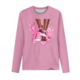 thumbnail image 4 of VKOYWKM Breast Cancer Tee Shirts Women Breast Cancer Awareness Tshirt Long Sleeve Pink Ribbon Graphic Tees Cancer Fight Crew Neck Sweatshirt Tee Tops, 4 of 5