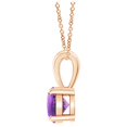 thumbnail image 2 of Angara Collier en Améthyste Naturelle - Pendentif Solitaire Rond en Or Rose 14K avec Broches pour Femmes, 2 of 9