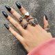 thumbnail image 1 of LATS-anillo cruzado Chapado en plata para mujer, sortija Vintage, gótico, Punk, Steampunk, cara Llorona, mariposa, Rana, conjuntos de anillos, joyería de fiesta, moda, 1 of 4