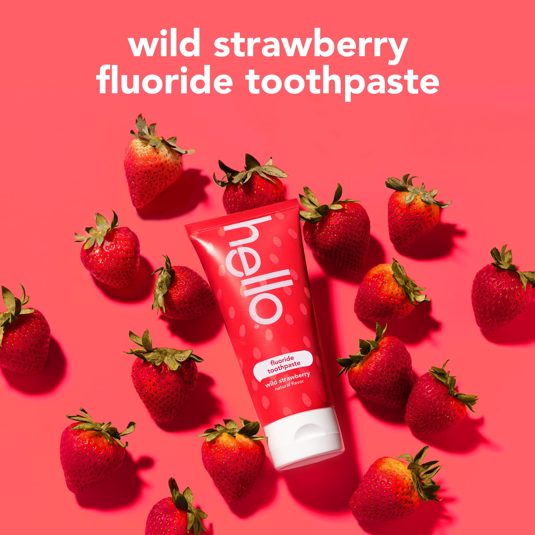 hello Wild Strawberry Kids Toothpaste with Fluoride, Strawberry Toothpaste, 4.2 Oz