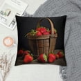 thumbnail image 2 of Creowell Strawberries Basket Still Life Pillow Cushion Covers Square Design for Sofa Couch Bedroom Car Chair Home Decor, Pack of 1 12x12in, 2 of 5