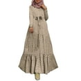 thumbnail image 1 of Gibobby Vestido casual de punto para mujer Vestido de mujer estampada Vestido largo Ropa musulmana(Blanco,M), 1 of 5