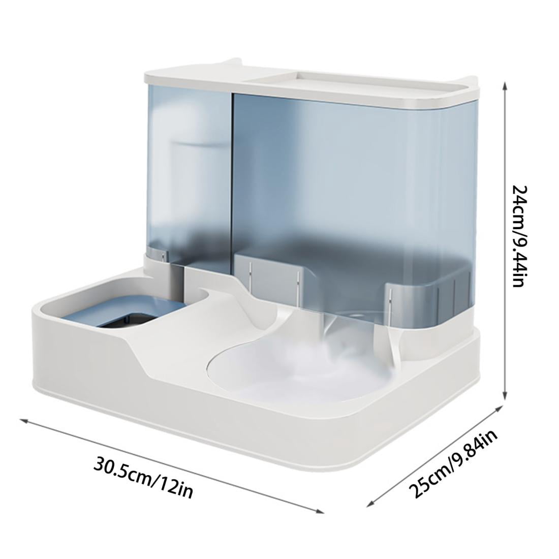 Fmbmuo Plastic Dog Bowls Automatic Feeder Non-Slip Cat Bowls, Portable Multi-Pet Blue Minimalist Pet Bowls, Suitable for Small Medium Pet