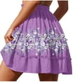 thumbnail image 4 of Cavosen Plus Size Skirt Elastic Waist Mini Skirts A Line Floral Short Skirts Elegant Cute Workout Club Skirt, 4 of 7