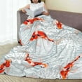 thumbnail image 6 of Pofeuu Koi Fish Corals,Spring Summer Print Ultra-Soft Micro Fleece Blanket,for Bed Or Sofa,All Season Throw Blankets Flannel Blanket-60"x50", 6 of 7