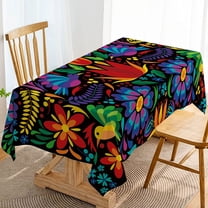 Rectangle Mexican Table Cloth Mexico Dia De Los Muertos Decoration Fiesta Party Day of The Dead Table Cover Home Dining Room Kitchen Decor-60×84 inch