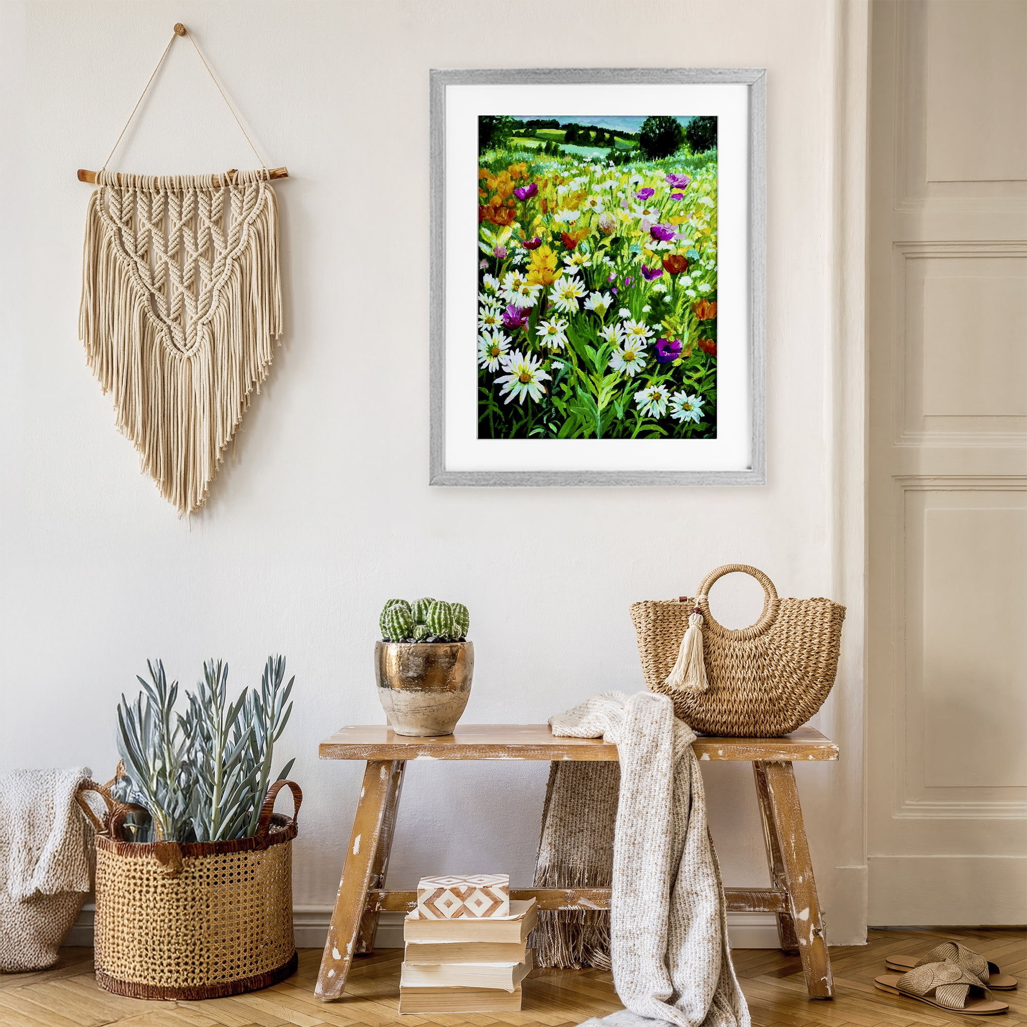 Stupell Industries Hillside Fusion Meadow Gray Framed Print Under Glass, design by Lee Ann Zirbes