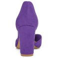 thumbnail image 3 of Zapatos de Tacón Grueso Allegra K para Mujer corbata de tobillo punta puntiaguda Morado 38, 3 of 6