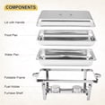 thumbnail image 3 of BENESKY Chafing Dishes for Buffet 8 Qt, 2 Pack Stainless Steel Chafers and Buffet Warmers Sets, Rectangle Serving Food Warmer Catering Supplies Buffet Display for Parties, Silver, 3 of 7