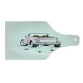 thumbnail image 2 of Cars Cutting Board, Just Married Themed Open Roof Top Car Love for Bride and Groom Picture Wedding Print, Tempered Glass Cutting and Serving Board, Wine Bottle Shape, Pink White, by Ambesonne, 2 of 5