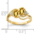 thumbnail image 2 of Primal Gold 14 Karat Yellow Gold 6x4mm Oval Citrine Checkerboard and Diamond Ring, 2 of 4