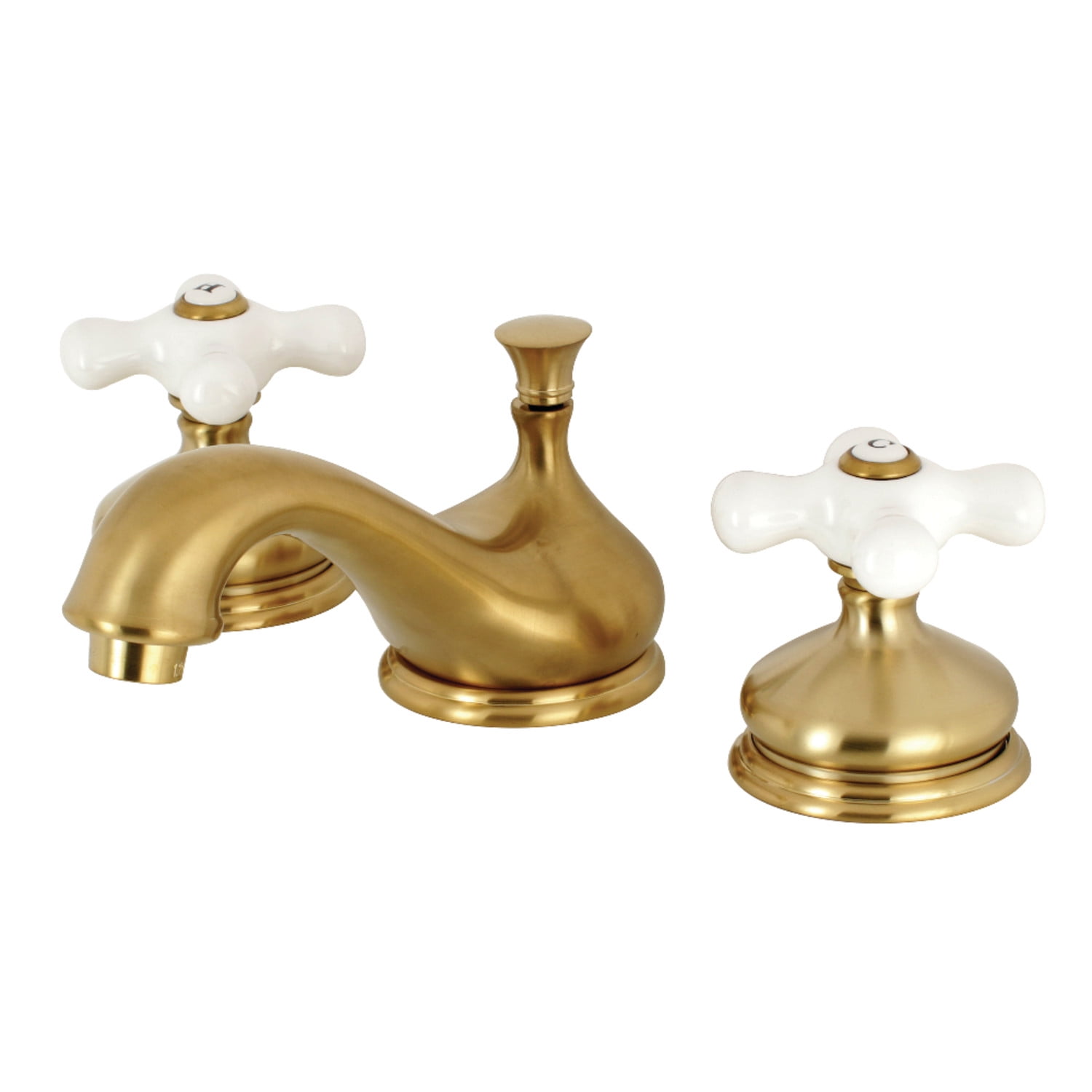 Kingston Brass KS1167PX 8Inch Widespread Lavatory Faucet, Satin Brass