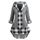 thumbnail image 1 of Top Talla Extra Asimétrica a Cuadros Capucha Rosegal Blusas Tallas Grandes, 1 of 5