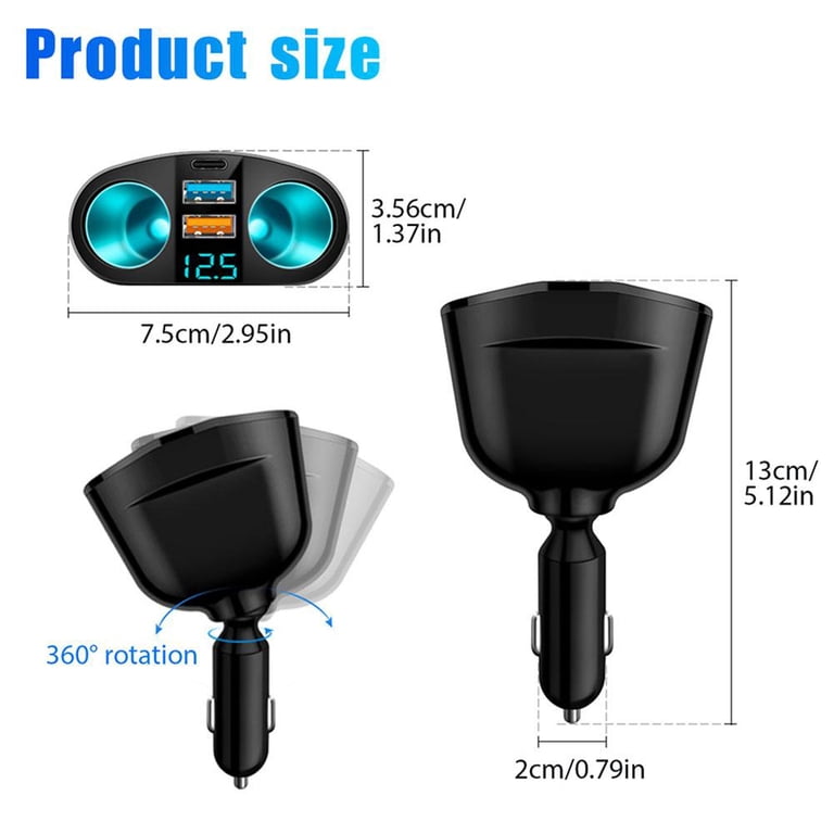 fuse size for cigarette lighter povtii 4 PCS Male Plug, 12/ 24V Aux Socket Plug Connector with 15A & 20A Replacement Fuse, Universal 15A Cigarette Lighter Plug Most Vehicles, Car Accessories : Automotive Cigarette lighter power accessory outlets