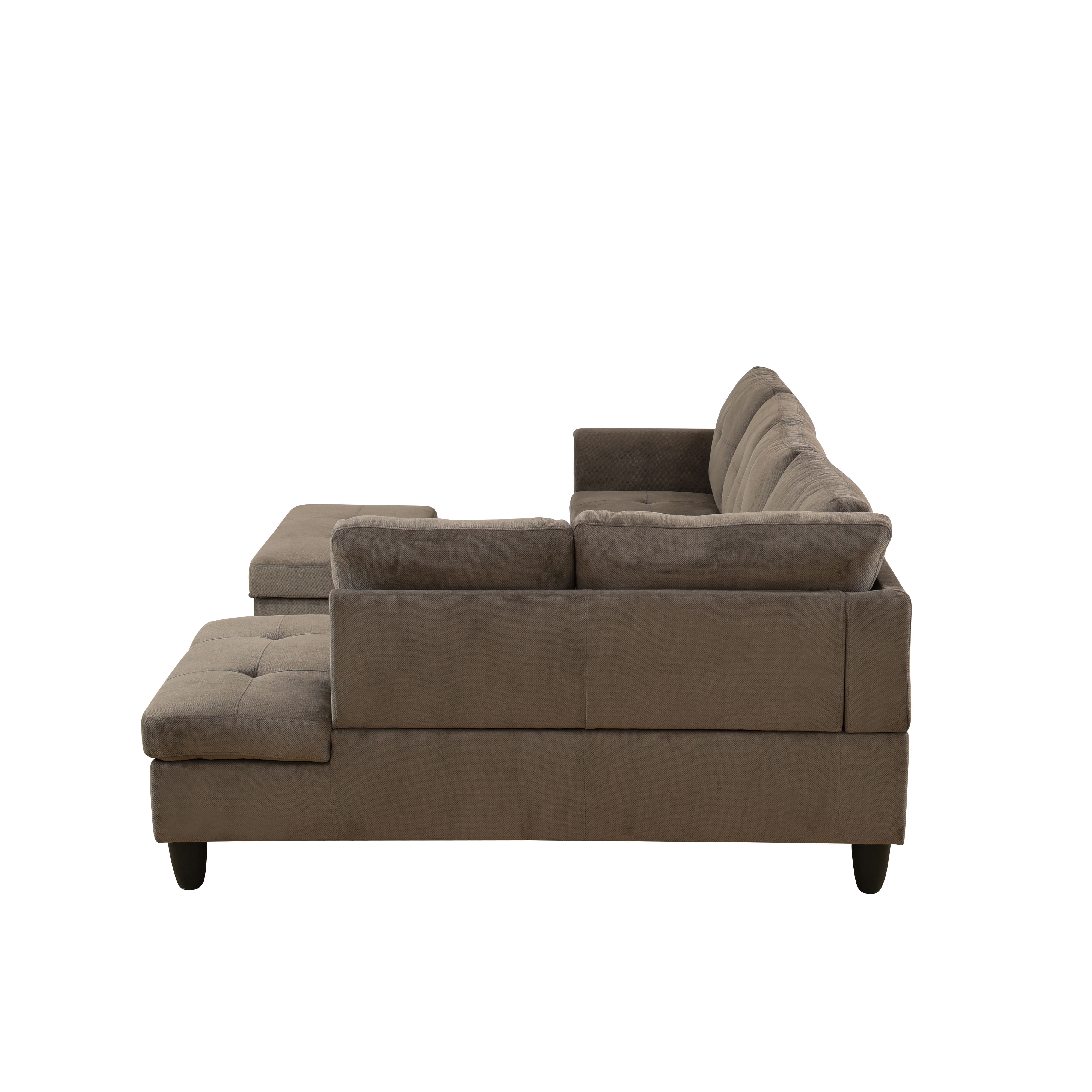 MAYEERTY Brown Modern 3-Piece Couch - Durable Warm-Toned for Everyday Living Room Use