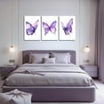 thumbnail image 2 of Hieng 3 Pieces Butterfly Wall Art Purple Butterfly Pictures Rustic Floral Canvas Prints Abstract Nature Insect Paintings for Girls Room Home Decor Unframed, 2 of 6