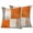 Orange Gray, variant on 2 Pack Outdoor Waterproof Throw Pillow Covers,Gray Orange Color Block Decorative Square Pillow Case Patio Pillowcases for Chair Couch Sofa 16x16in