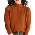 thumbnail image 4 of WTXUE Turtleneck Sweatshirt Crochet Sweaters High Neck Long Sleeved Textured Printed Knitted Base Layer Loose Inner Sweater Oversized Sweatshirt Half Zip Pullover Womens Sweatshirt Brick Red Xl, 4 of 9