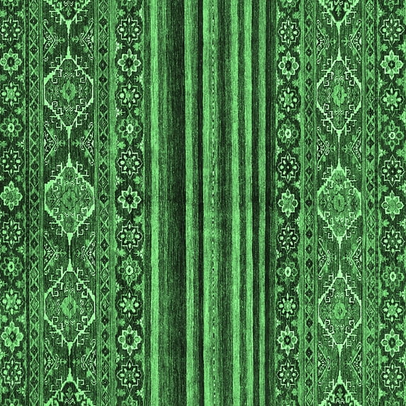 Ahgly Company Indoor Square Abstract Emerald Green Modern Area Rugs, 4' Square