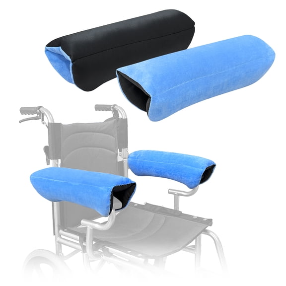 Wheelchair Armrest Covers Pads (2-Pack), 2-in-1 Reversible Cushions for Arm Rest, Padded Support for Electric & Transport Wheelchairs, Office Chair, Adults & Seniors