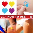 thumbnail image 4 of 400 pegatinas autoadhesivas con forma de corazón para bronceado, multicolor brillante, para la playa., 4 of 5