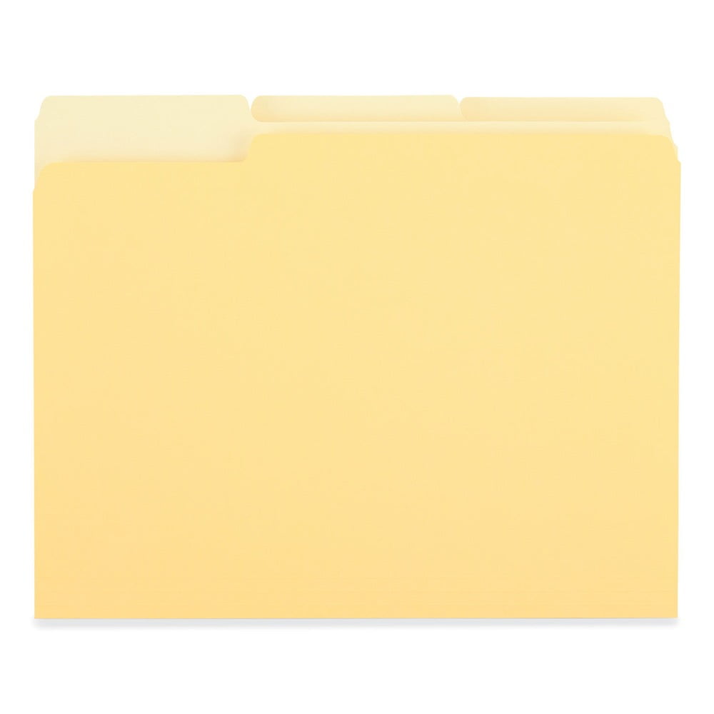 Universal UNV10504 Deluxe Colored Top 1/3-Cut Tabs Letter Size File Folders - Yellow/Light Yellow (100/Box)