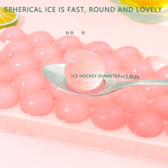 Round Ice Cube Tray with Lid - BPA Free Silicone Ice Maker for Freezer, Quick Release Ice Mold for Cocktails, Coffee, Smoothies, Party & Kitchen Use