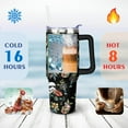 thumbnail image 4 of 40oz Space Sci-Fi Shower Stainless Steel Tumbler with Lid and Straw,Black and White Floral Modern Spill Proof Travel Cup Double Wall Vacuum Insulated Coffee Mug with Handle Black, 4 of 7