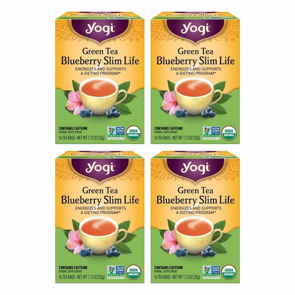 Yogi Tea, Green Tea Blueberry Slim Life 6 Pack, 96 Green Tea Bags