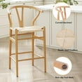 thumbnail image 5 of Farini Wishbone Counter Height Barstool, Fully Assembled Weave Bar Chair with Wooden Frame, for Kitchen Island, Dining Room, Bar, Single, Nature, 5 of 7