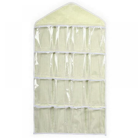 

16 Pockets Clear Over Door Hanging Bag Shoe Rack Hanger Underwear Socks Bra Closet Storage Tidy Organizer