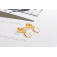 thumbnail image 3 of Aretes Largos de Cristal Amarillo Murano Ovalados para Mujer, Chapados en Plata 925 con Gancho de Oreja de Oro de 18K, 3 of 5